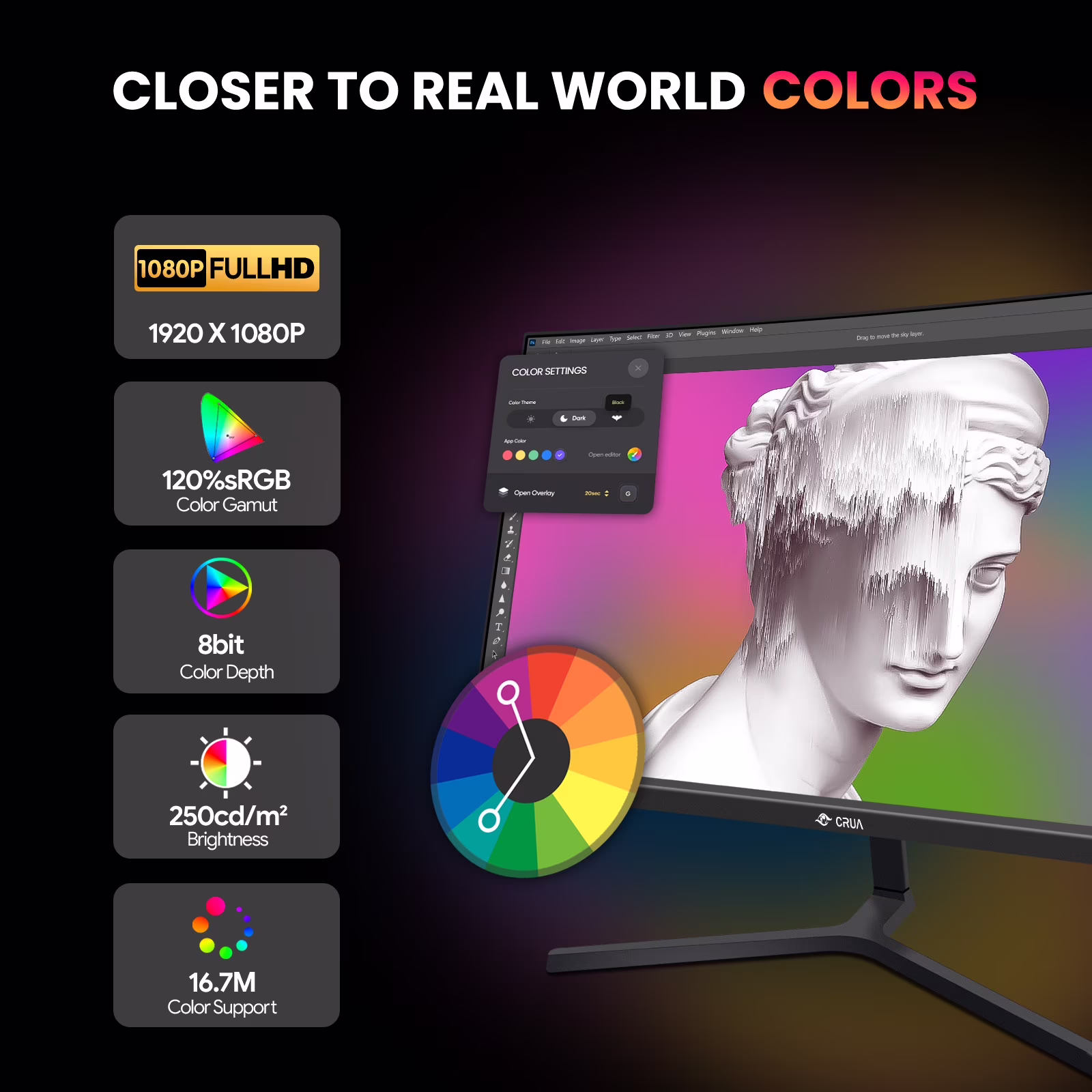 CRUA 24" 180Hz Curved Gaming Monitor - 5
