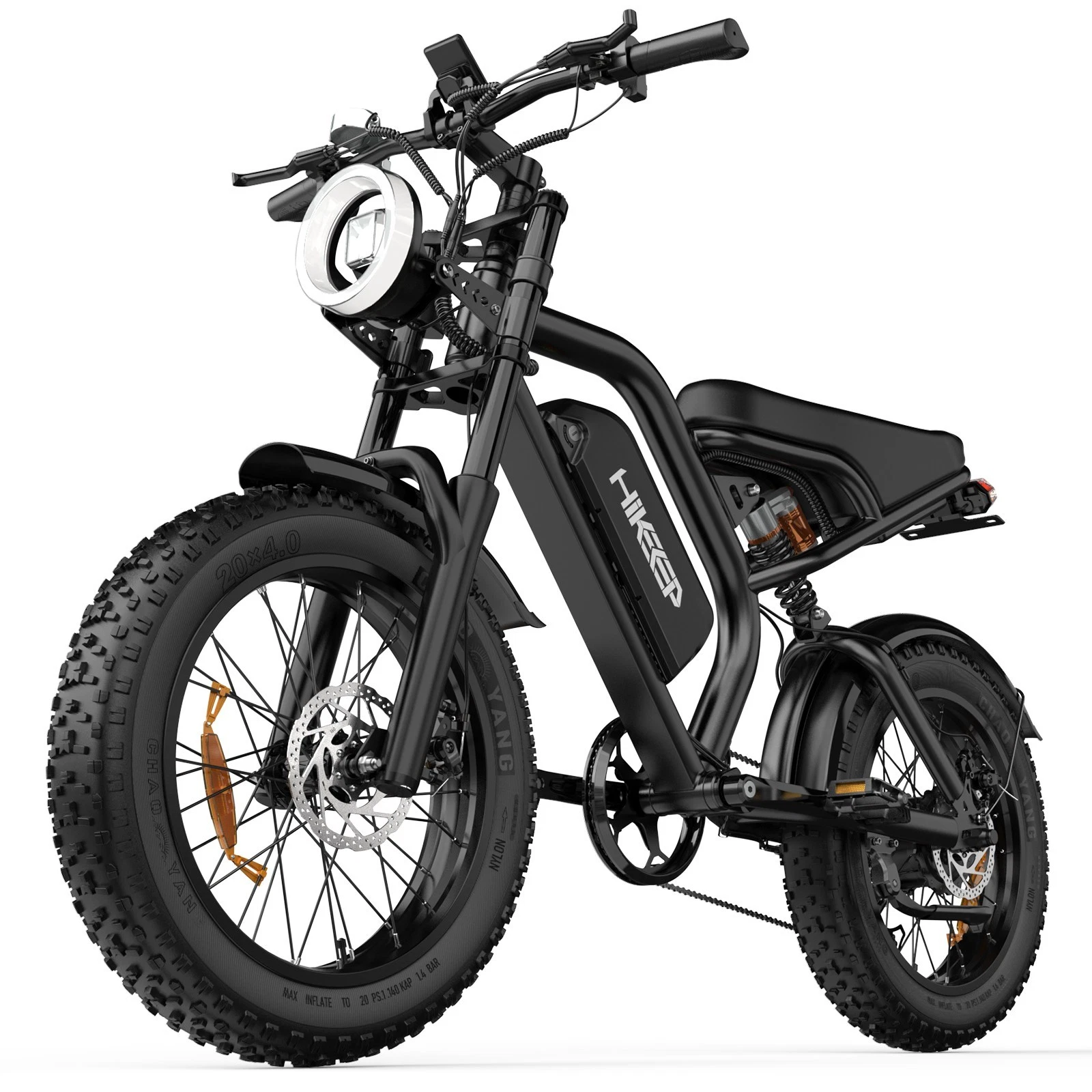 Hikeep ebike 20" Fat Tires Mountain Electric Bicycle for Adults 1000W 48V 28 MPH - 2
